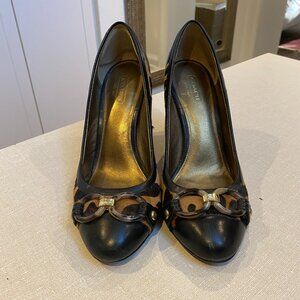 Coach Vintage Leopard Pumps w Tortoise Buckles